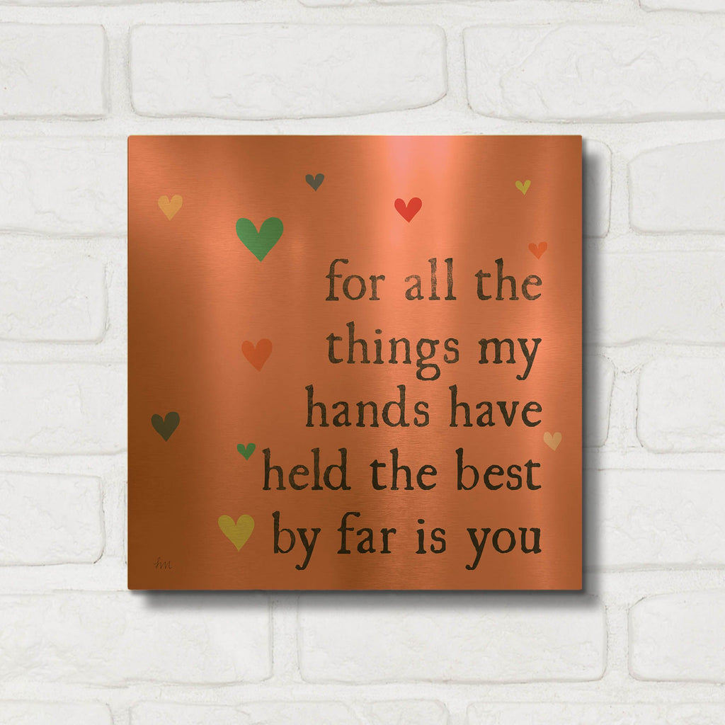 'Simple Romance 2 Colorful' By Laura Marshall Gold Metal Wall Art