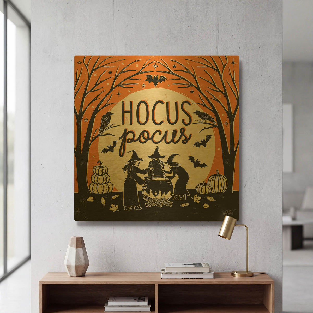 'Hocus Pocus 2' By Laura Marshall Gold Metal Wall Art