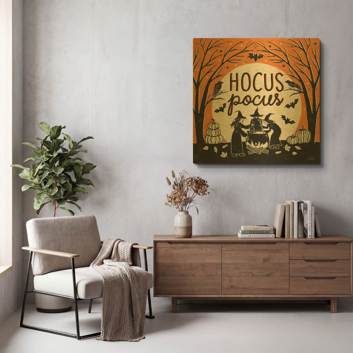 'Hocus Pocus 2' By Laura Marshall Gold Metal Wall Art