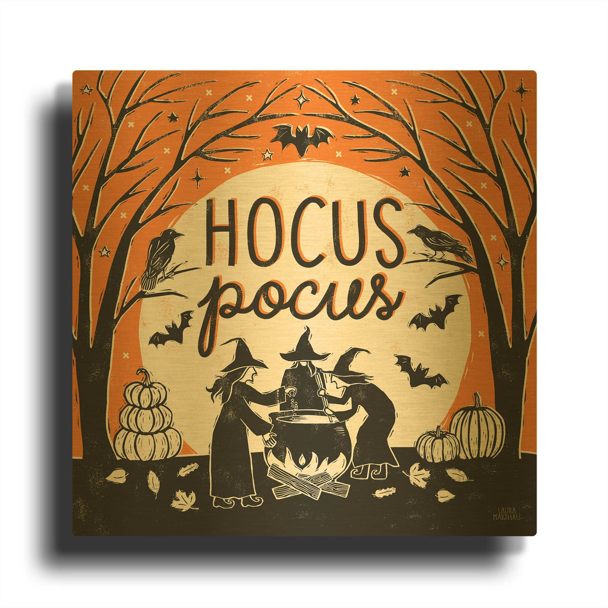 'Hocus Pocus 2' By Laura Marshall Gold Metal Wall Art