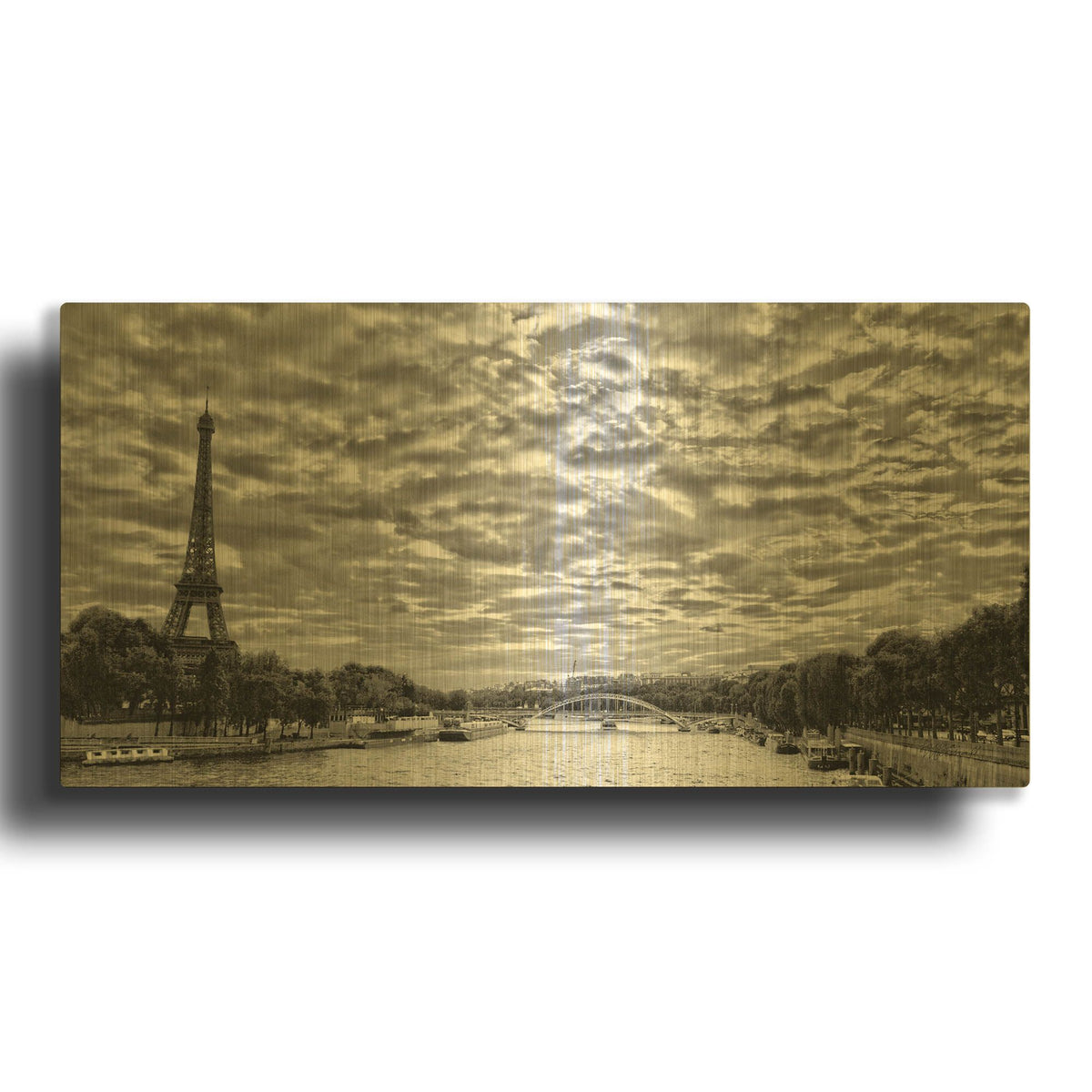 'The City Of Love' By Laura Marshall Gold Metal Wall Art