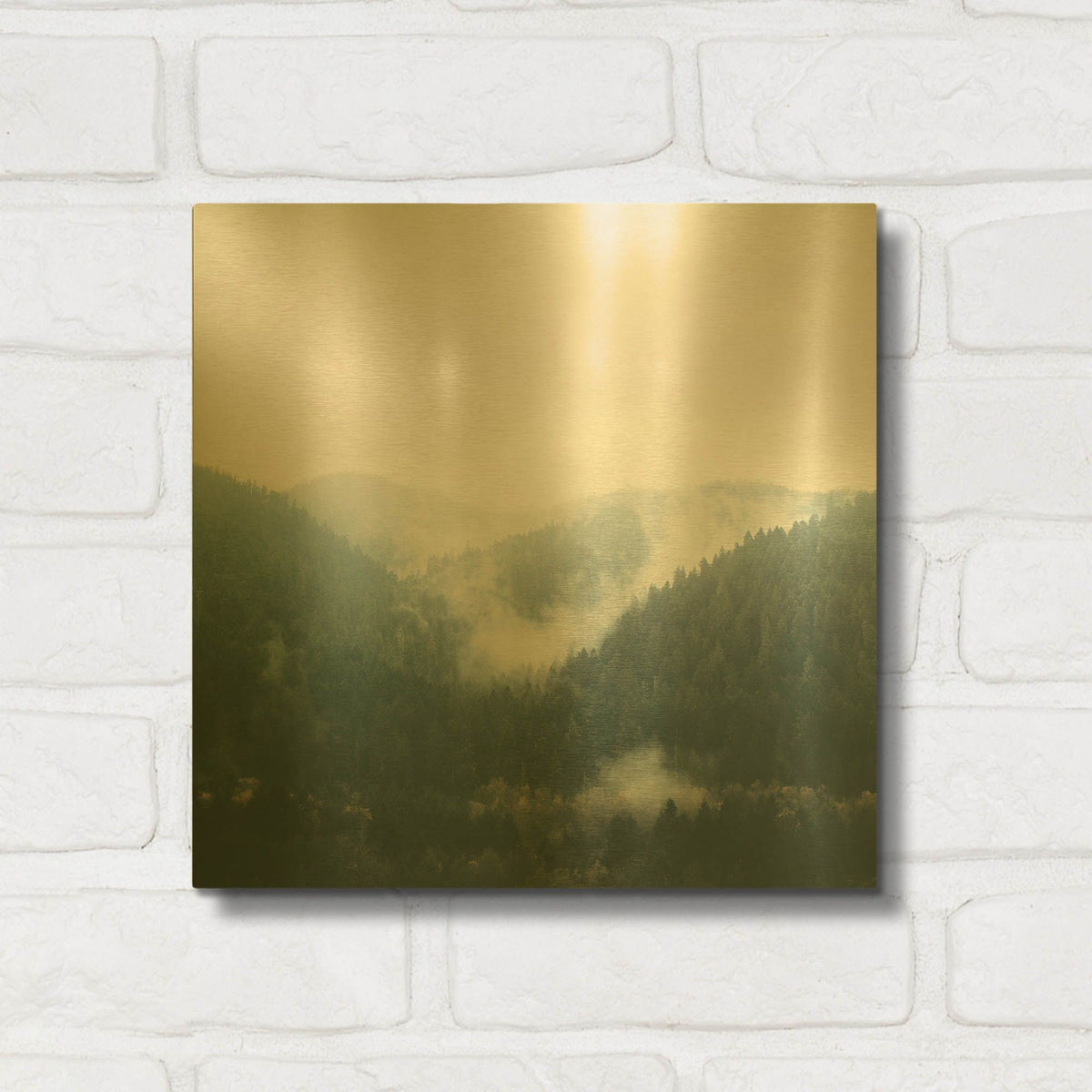 'Landscape 1 Blue' By Laura Marshall Gold Metal Wall Art