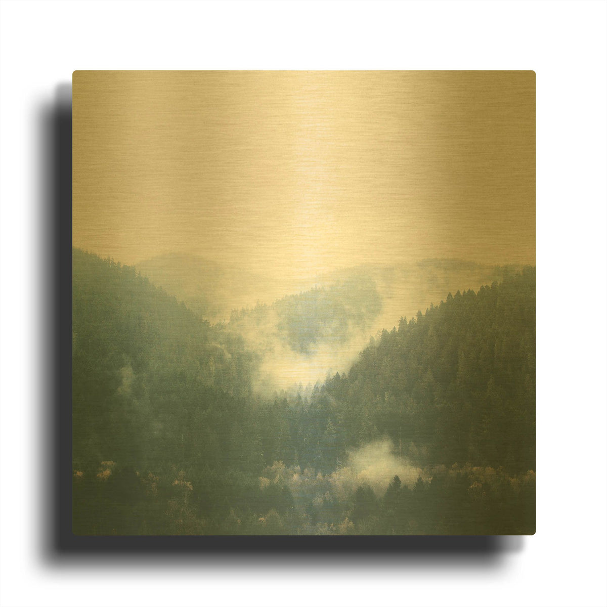 'Landscape 1 Blue' By Laura Marshall Gold Metal Wall Art