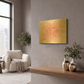 'Watercolor Wanderlust London Coral' By Laura Marshall Gold Metal Wall Art