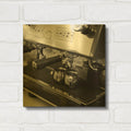 'Coffeehouse 1' By Laura Marshall Gold Metal Wall Art