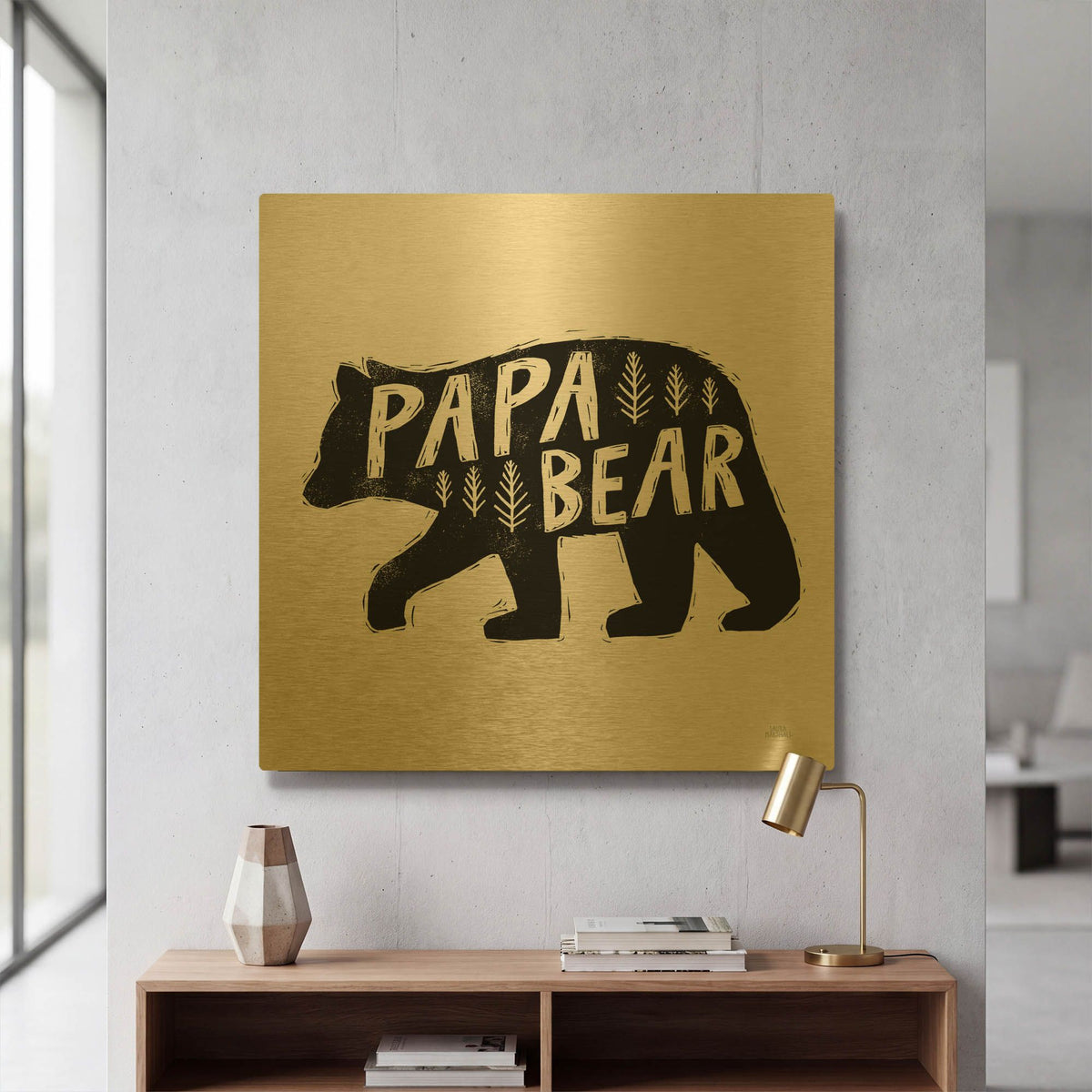 'Forest Family 2' By Laura Marshall Gold Metal Wall Art