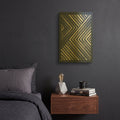 'Blue Sunset 1' By Laura Marshall Gold Metal Wall Art