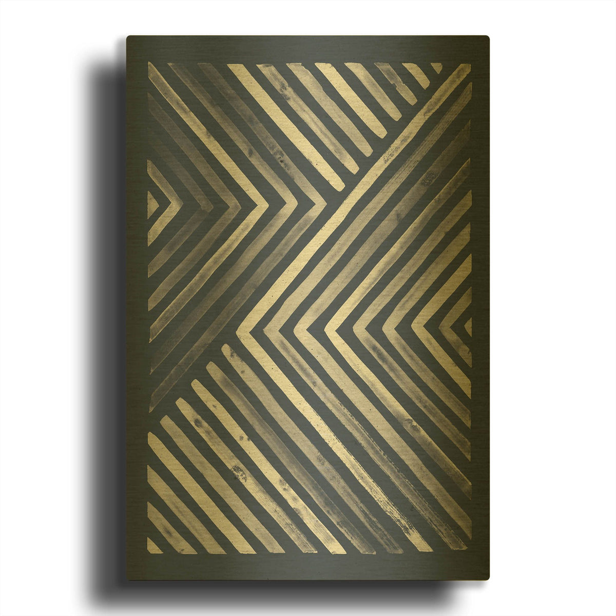 'Blue Sunset 1' By Laura Marshall Gold Metal Wall Art