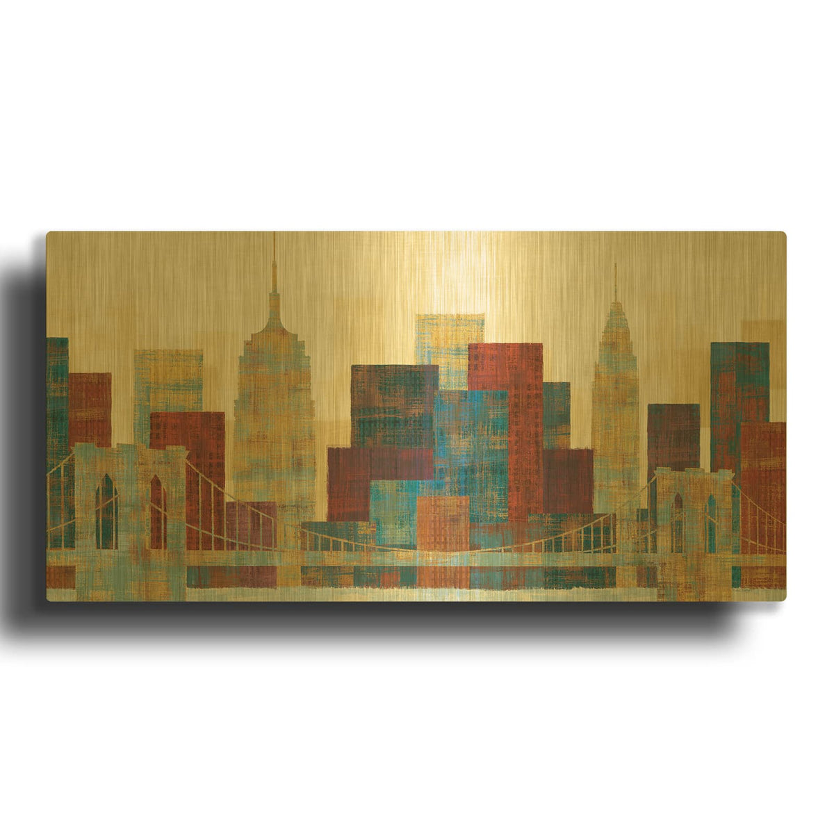 'Majestic City' By Michael Mullan Gold Metal Wall Art
