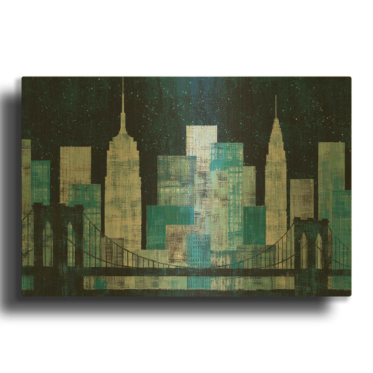 'Majestic City Night' By Michael Mullan Gold Metal Wall Art