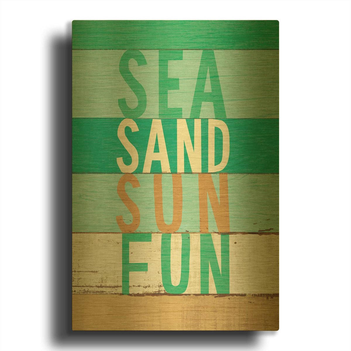 'Beachscape Inspiration Viii Green' By Michael Mullan Gold Metal Wall Art