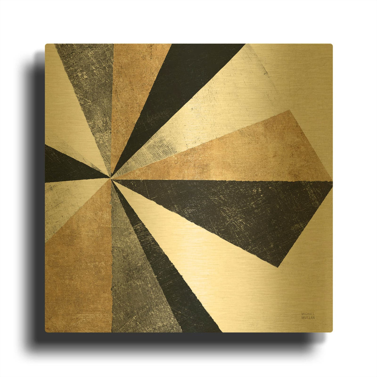 'Triangulawesome 2 Bwg' By Michael Mullan Gold Metal Wall Art