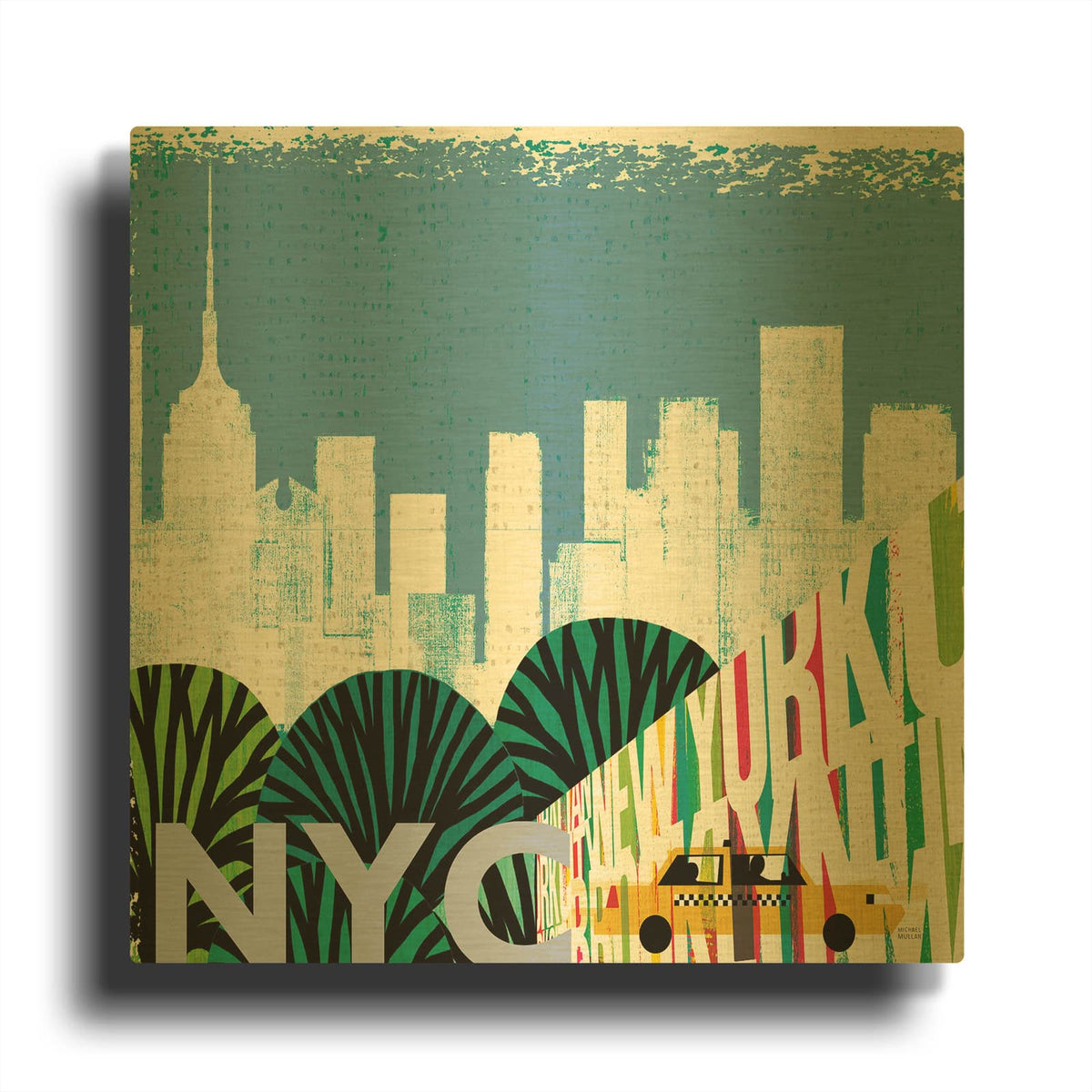 'New York City Life Nyc' By Michael Mullan Gold Metal Wall Art