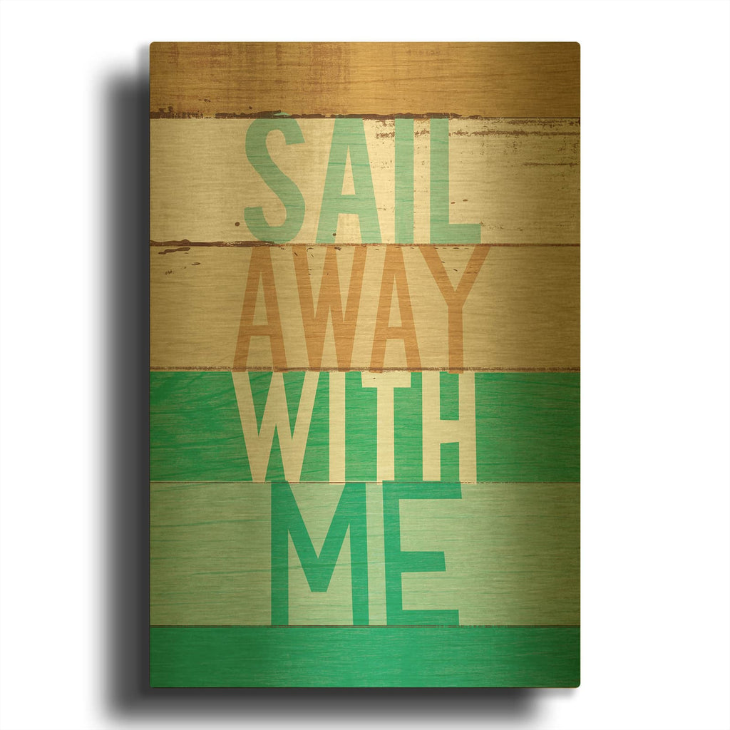 'Beachscape Inspiration 7 Green' By Michael Mullan Gold Metal Wall Art