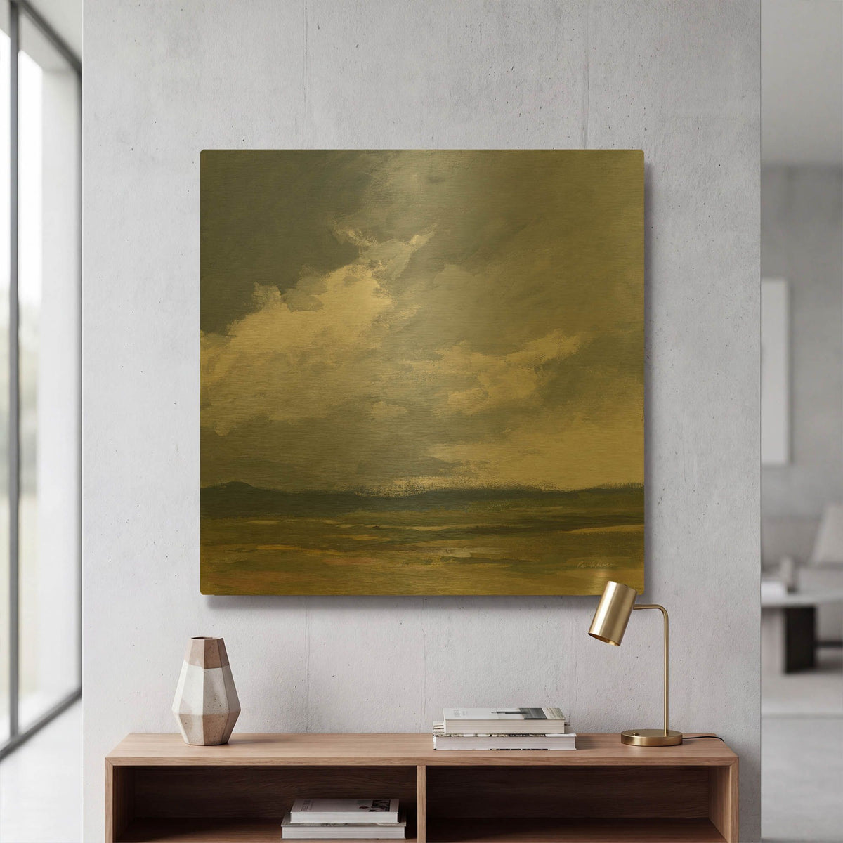 'August Storm Honeybloom' By Pamela Munger Gold Metal Wall Art