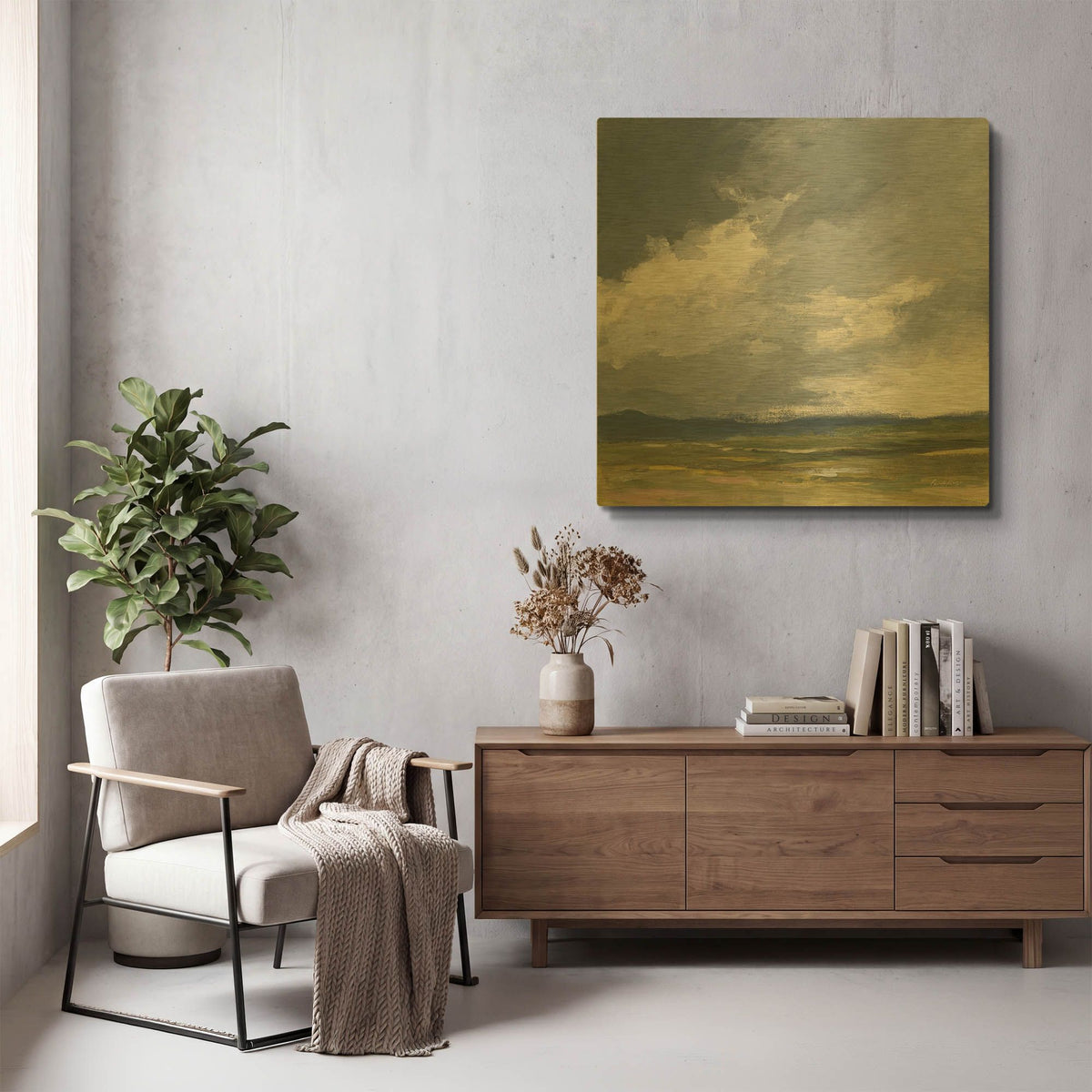 'August Storm Honeybloom' By Pamela Munger Gold Metal Wall Art