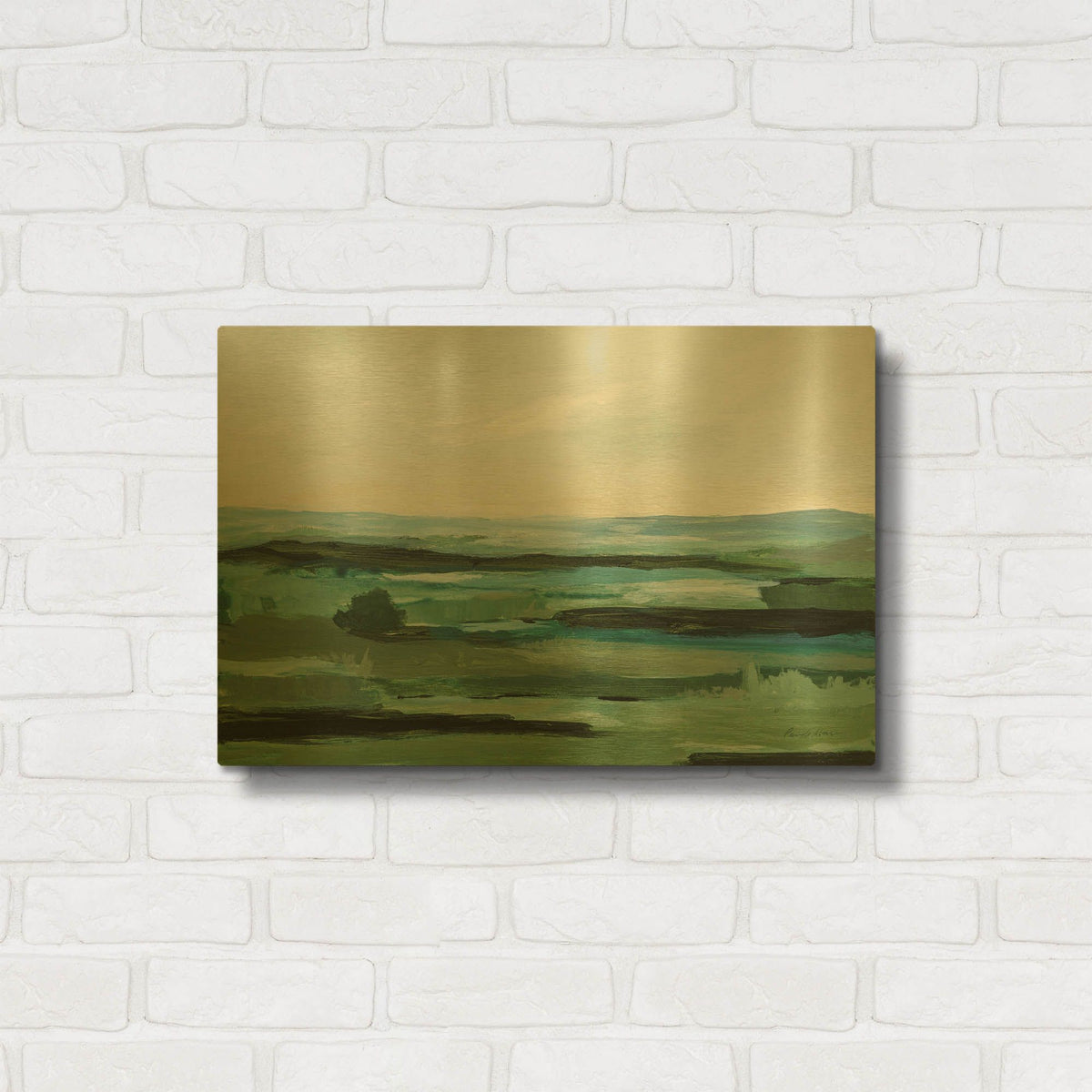 'Resplendent Green' By Pamela Munger Gold Metal Wall Art