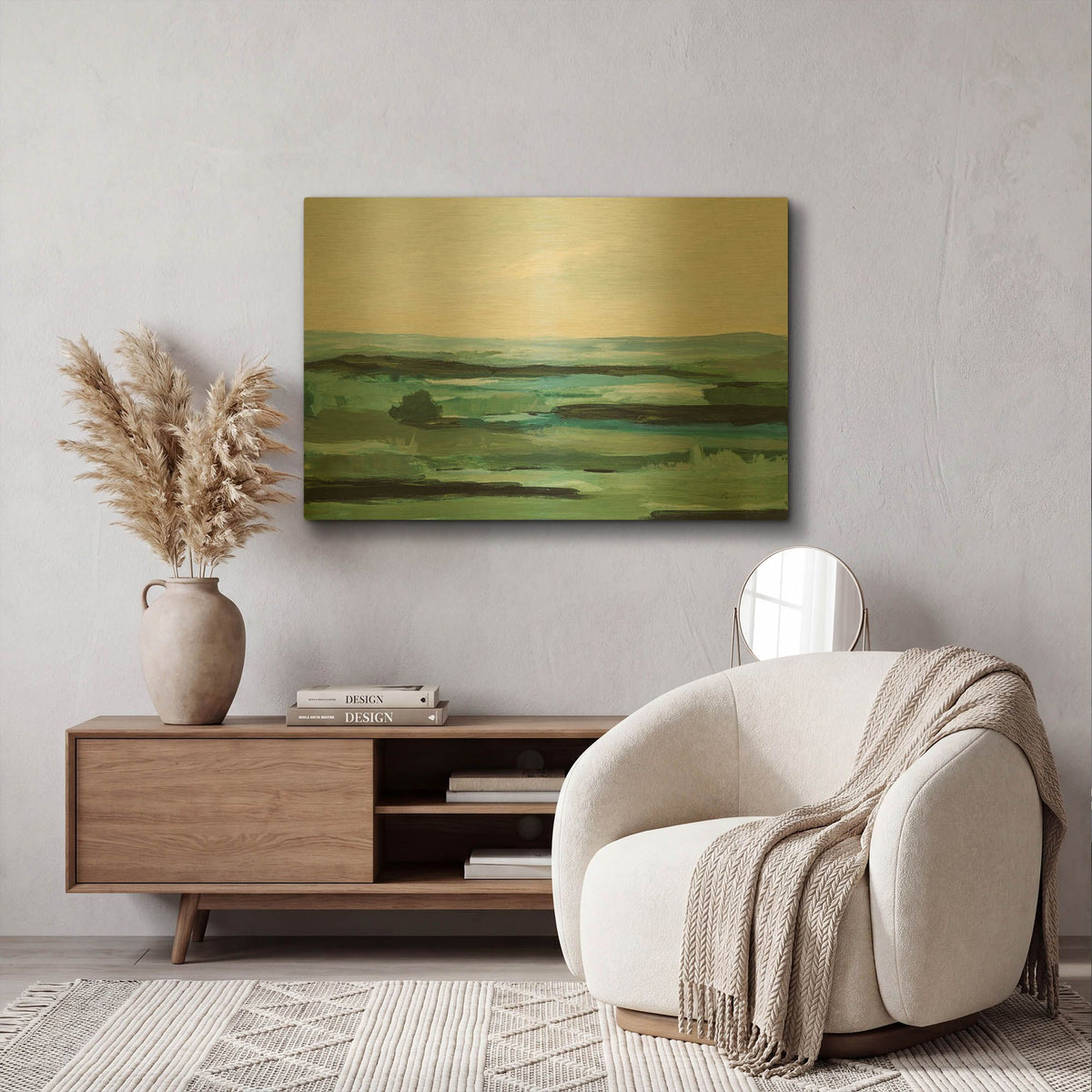 'Resplendent Green' By Pamela Munger Gold Metal Wall Art