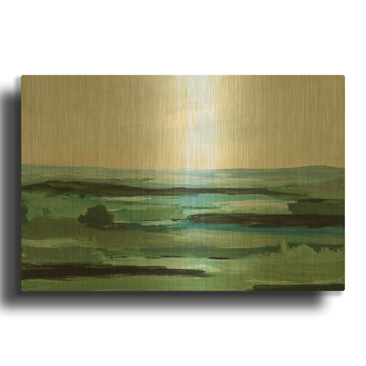 'Resplendent Green' By Pamela Munger Gold Metal Wall Art