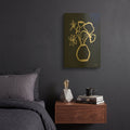 'Floral Sketch 2 Navy' By Pamela Munger Gold Metal Wall Art