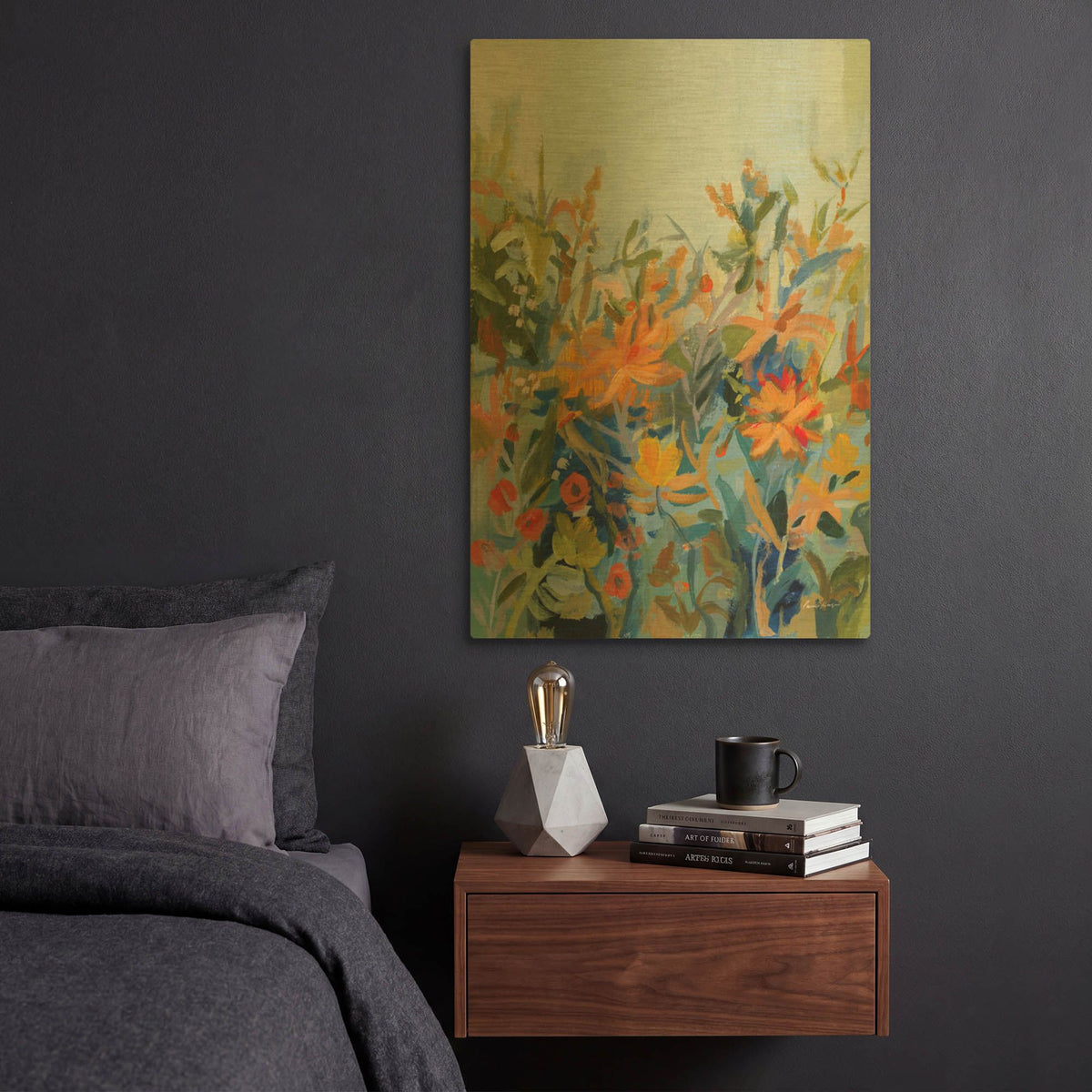 'Blue Spring' By Pamela Munger Gold Metal Wall Art