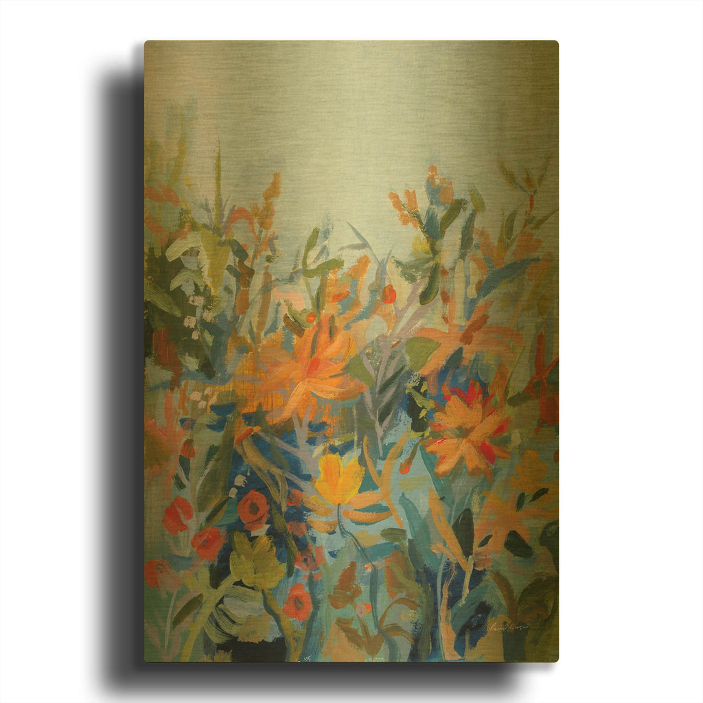 'Blue Spring' By Pamela Munger Gold Metal Wall Art