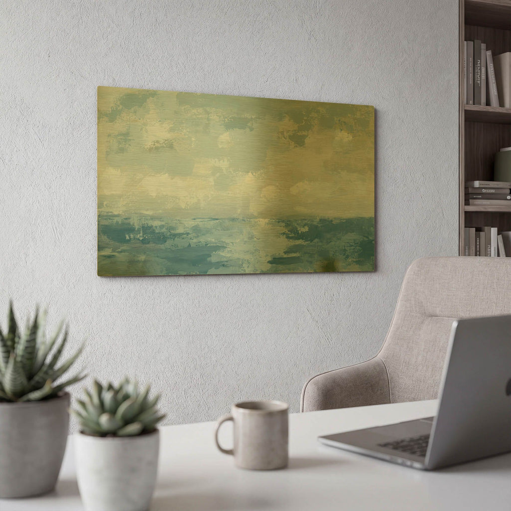 'Silver Blue Sea' By Pamela Munger Gold Metal Wall Art