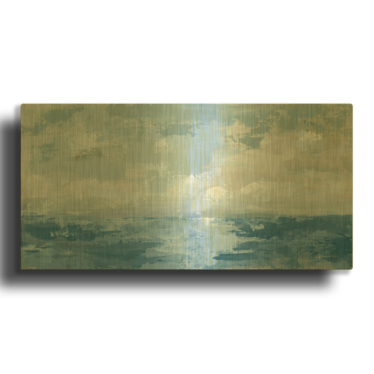 'Silver Blue Sea' By Pamela Munger Gold Metal Wall Art