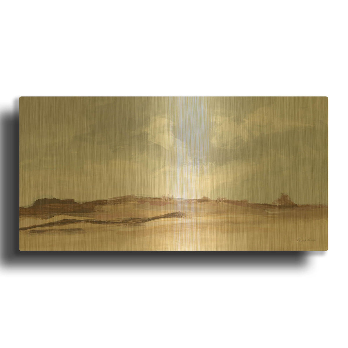 'Before the Rain Neutral' By Pamela Munger Gold Metal Wall Art