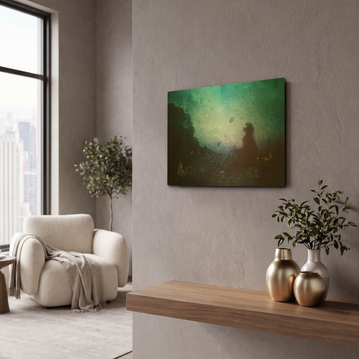 'Shattered Memories' By Mario Sanchez Nevado Gold Metal Wall Art