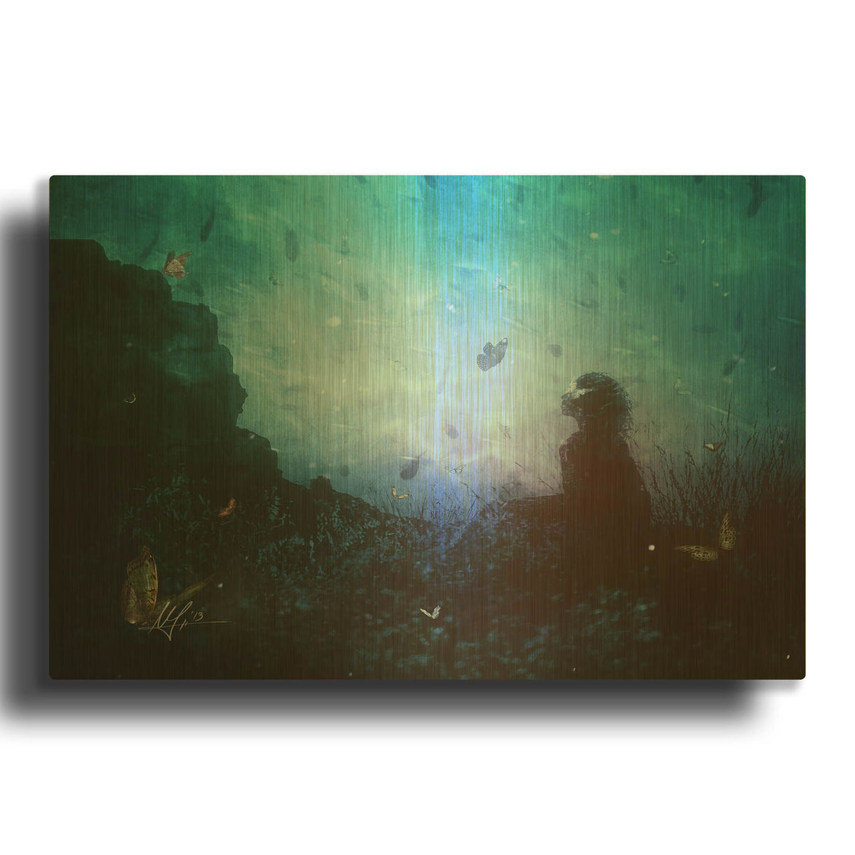 'Shattered Memories' By Mario Sanchez Nevado Gold Metal Wall Art