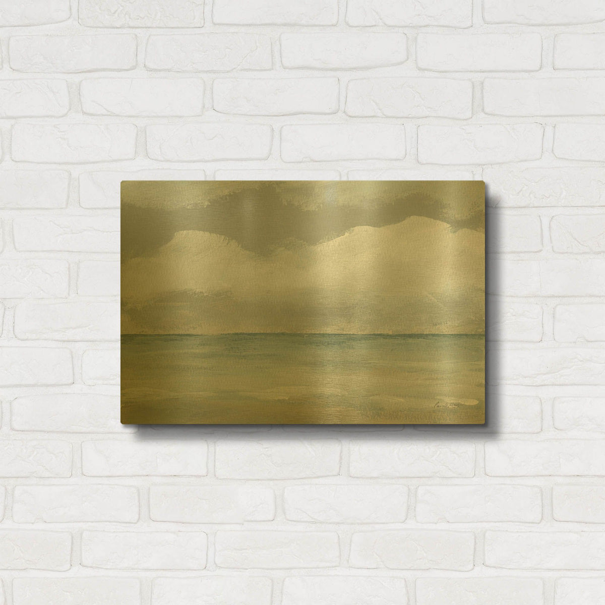 'Wave Walk' By Pamela Munger Gold Metal Wall Art