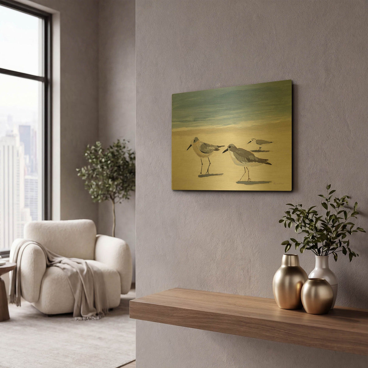 'Pipers 2' By Pamela Munger Gold Metal Wall Art