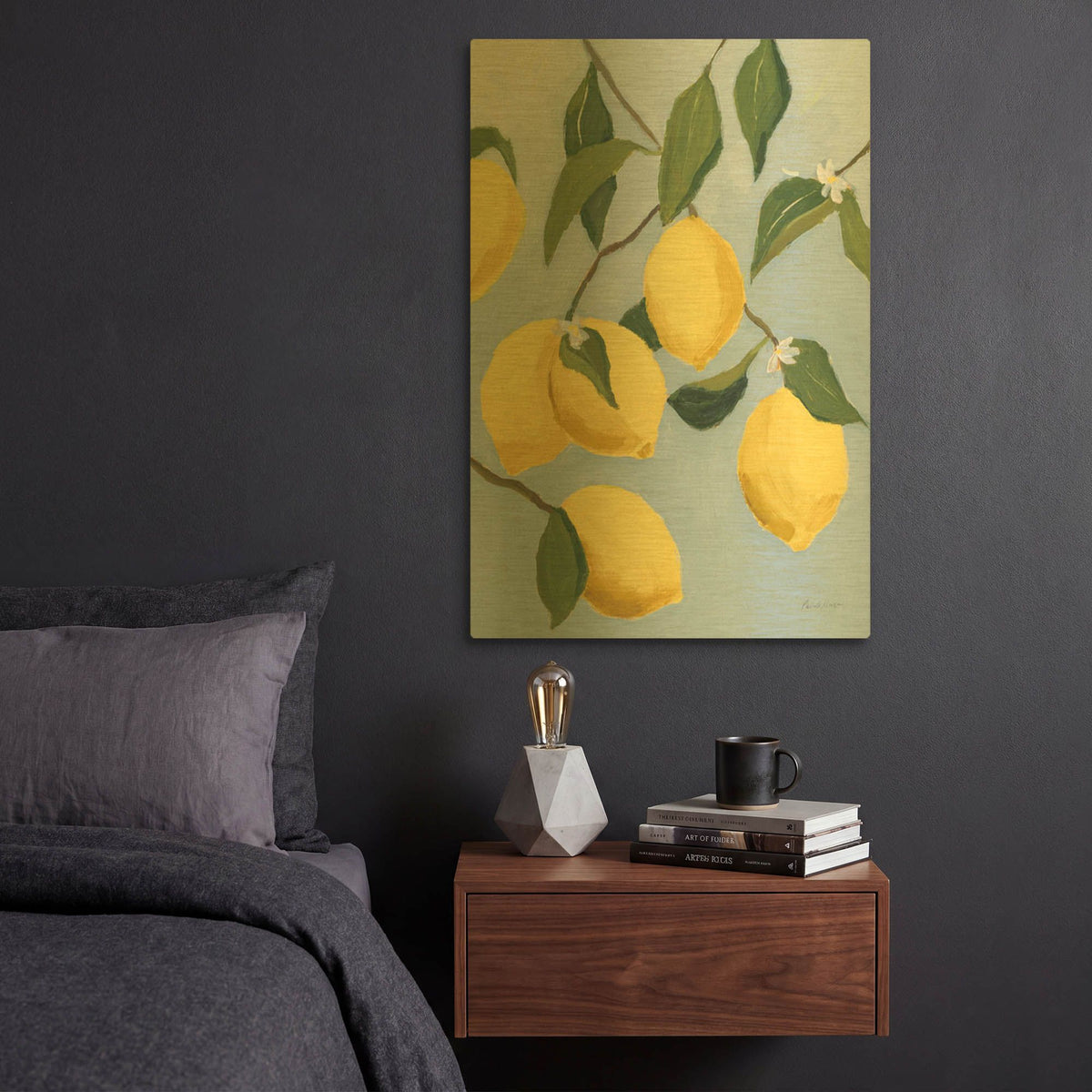 'Lemon Tree Light' By Pamela Munger Gold Metal Wall Art