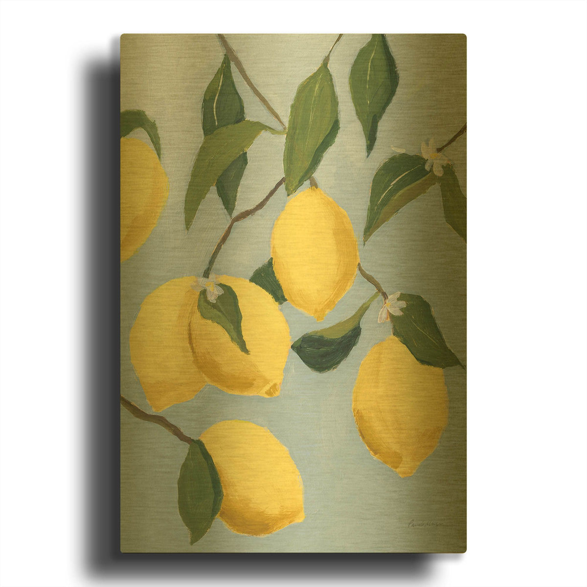 'Lemon Tree Light' By Pamela Munger Gold Metal Wall Art