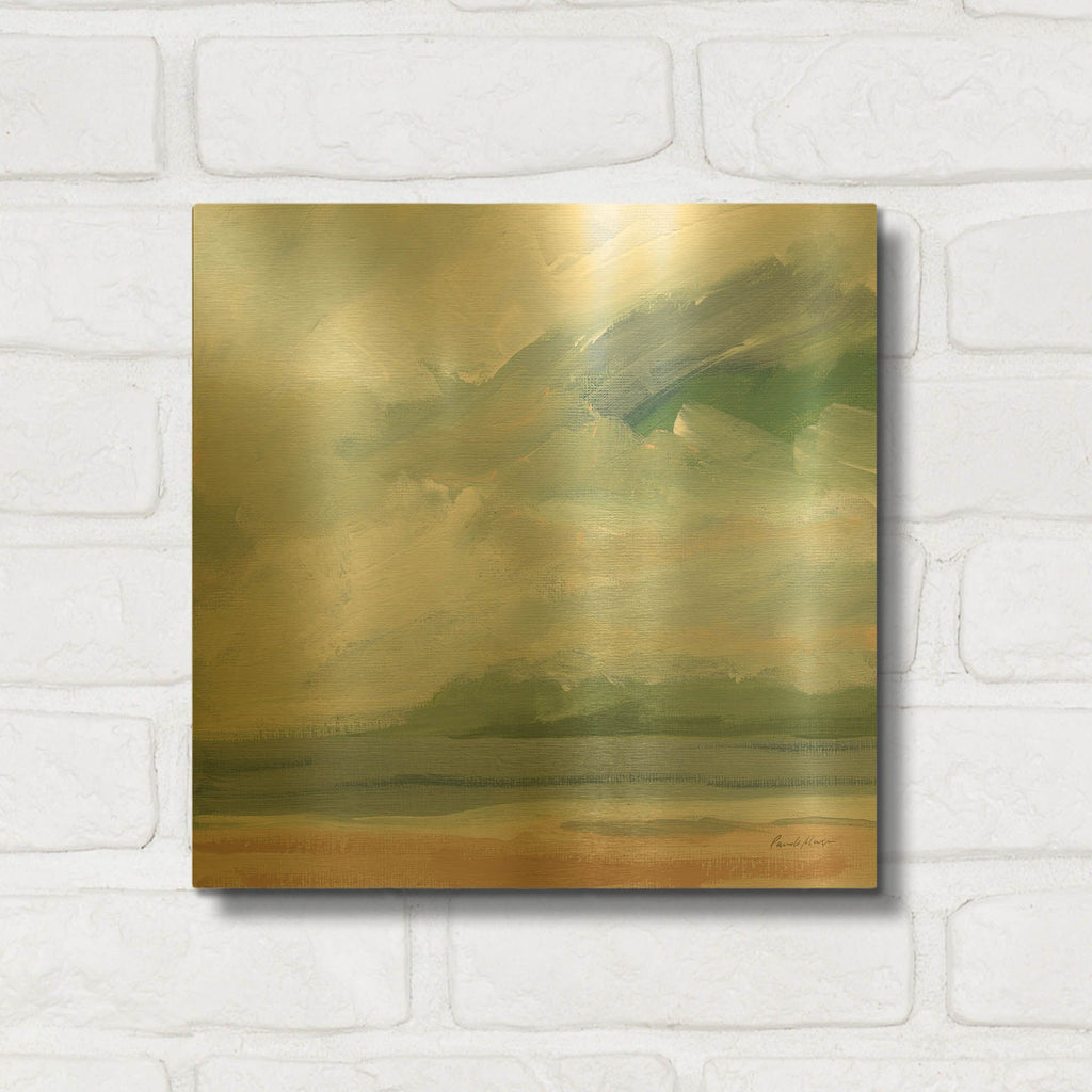 'Lake Beach Blue' By Pamela Munger Gold Metal Wall Art