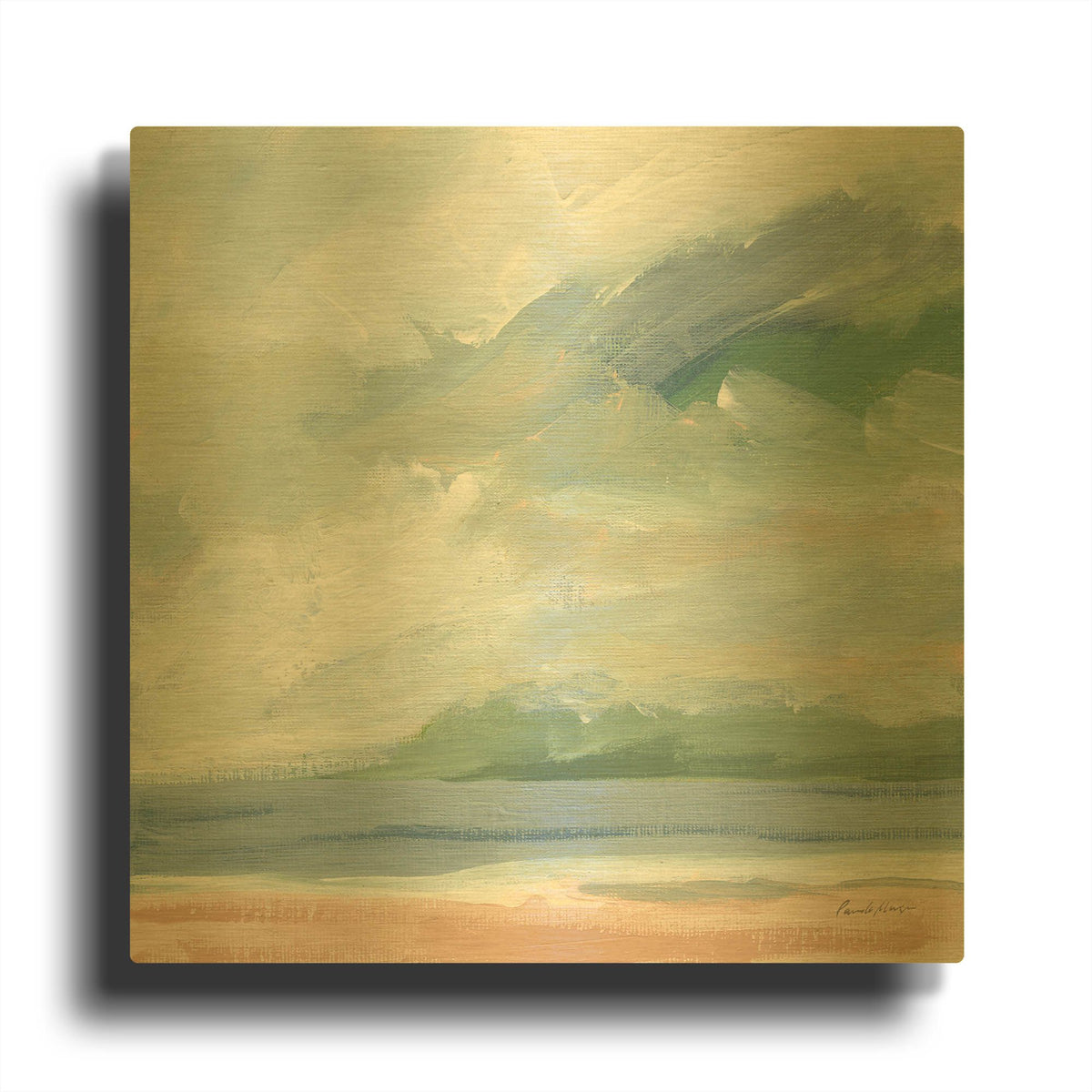 'Lake Beach Blue' By Pamela Munger Gold Metal Wall Art