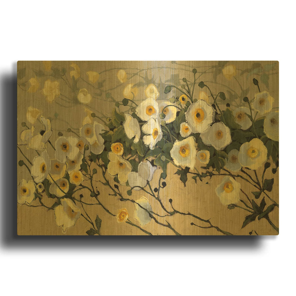 'Breezes' By Shirley Novak Gold Metal Wall Art