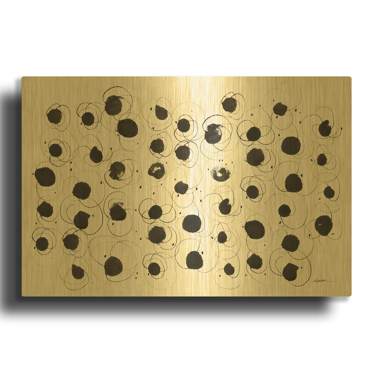 'Round Seven Deluxe' By Shirley Novak Gold Metal Wall Art