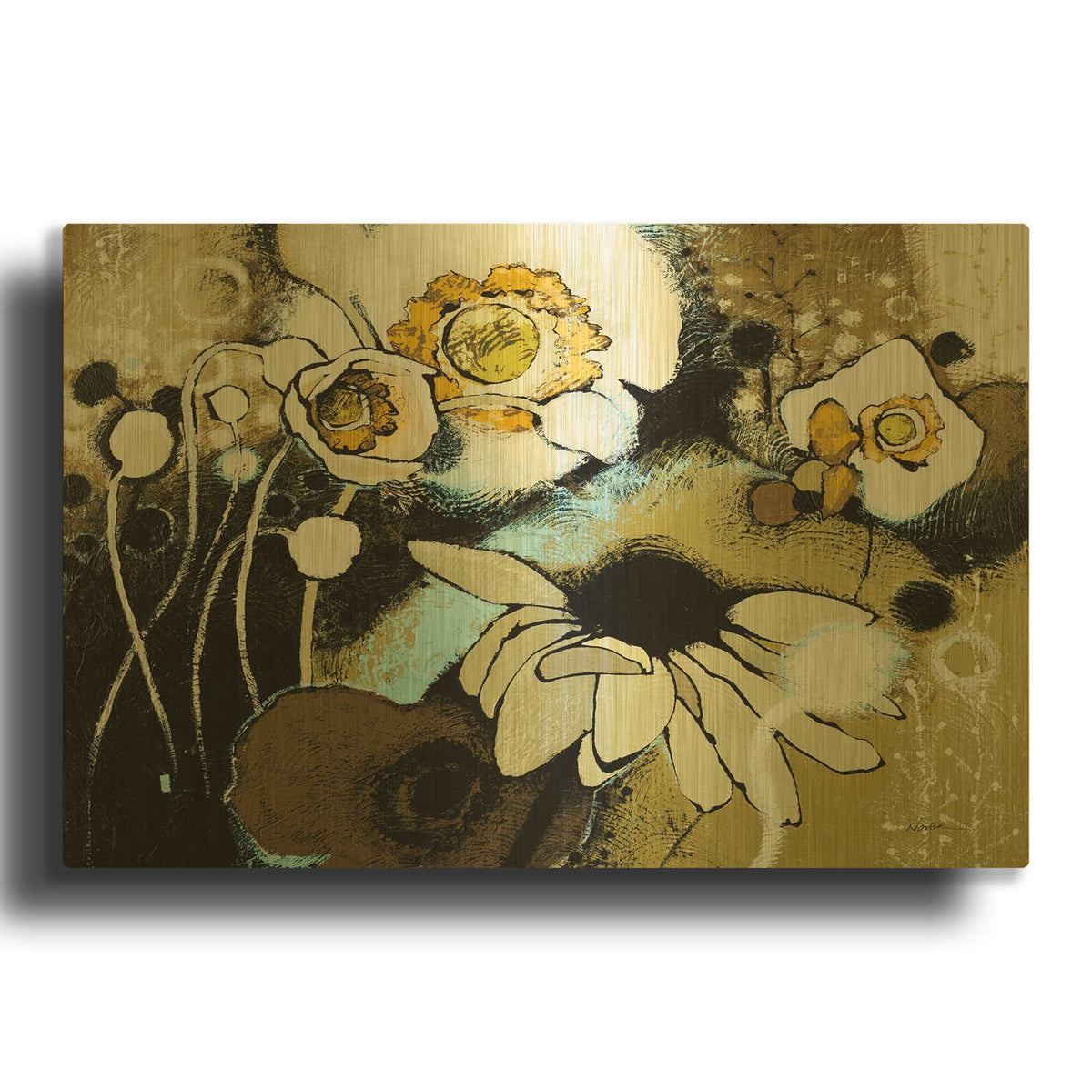 'Late Summer' By Shirley Novak Gold Metal Wall Art