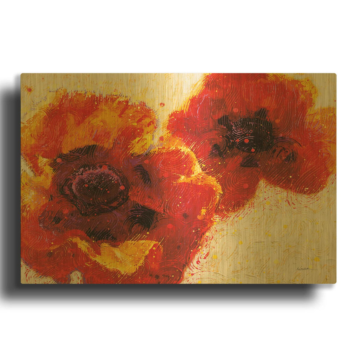 'Perennial Intensity' By Shirley Novak Gold Metal Wall Art