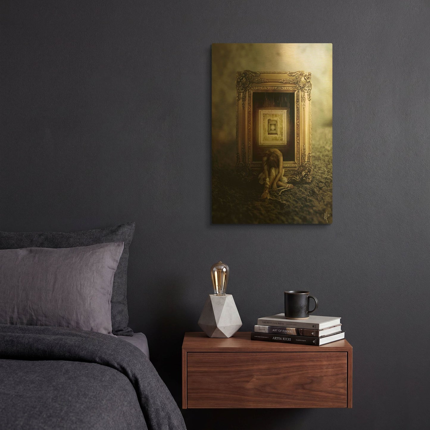 'Shrink' By Mario Sanchez Nevado Gold Metal Wall Art