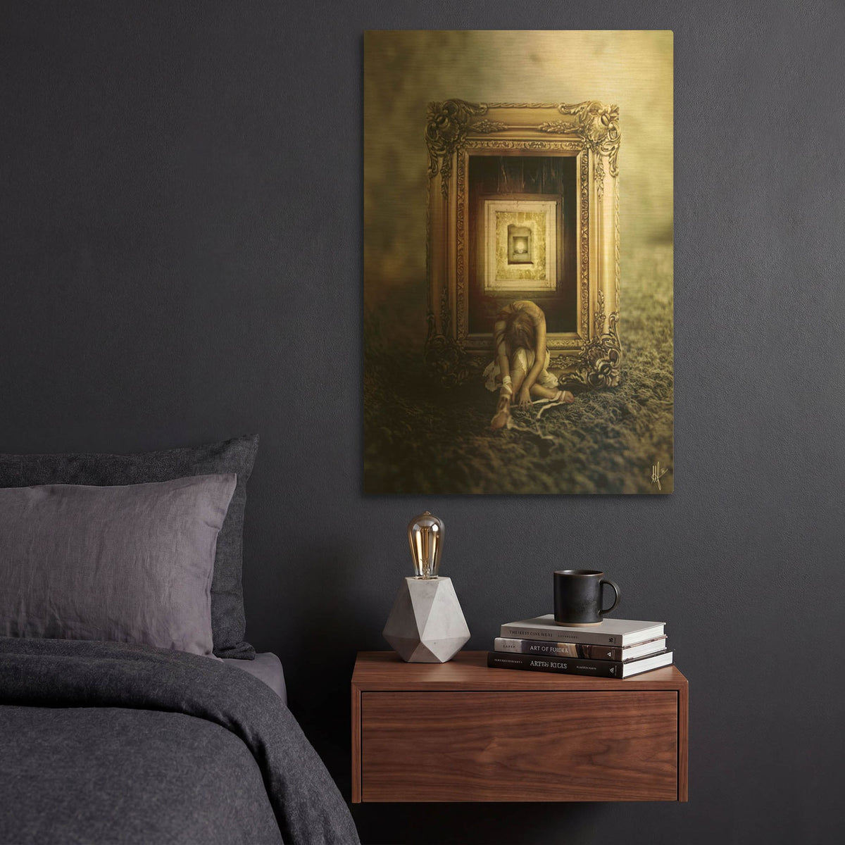 'Shrink' By Mario Sanchez Nevado Gold Metal Wall Art
