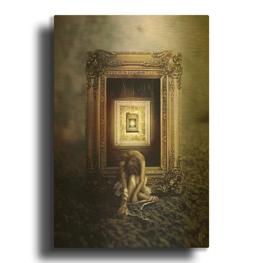 'Shrink' By Mario Sanchez Nevado Gold Metal Wall Art