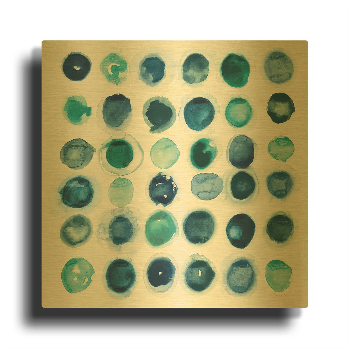 'Roundabout Blue' By Shirley Novak Gold Metal Wall Art