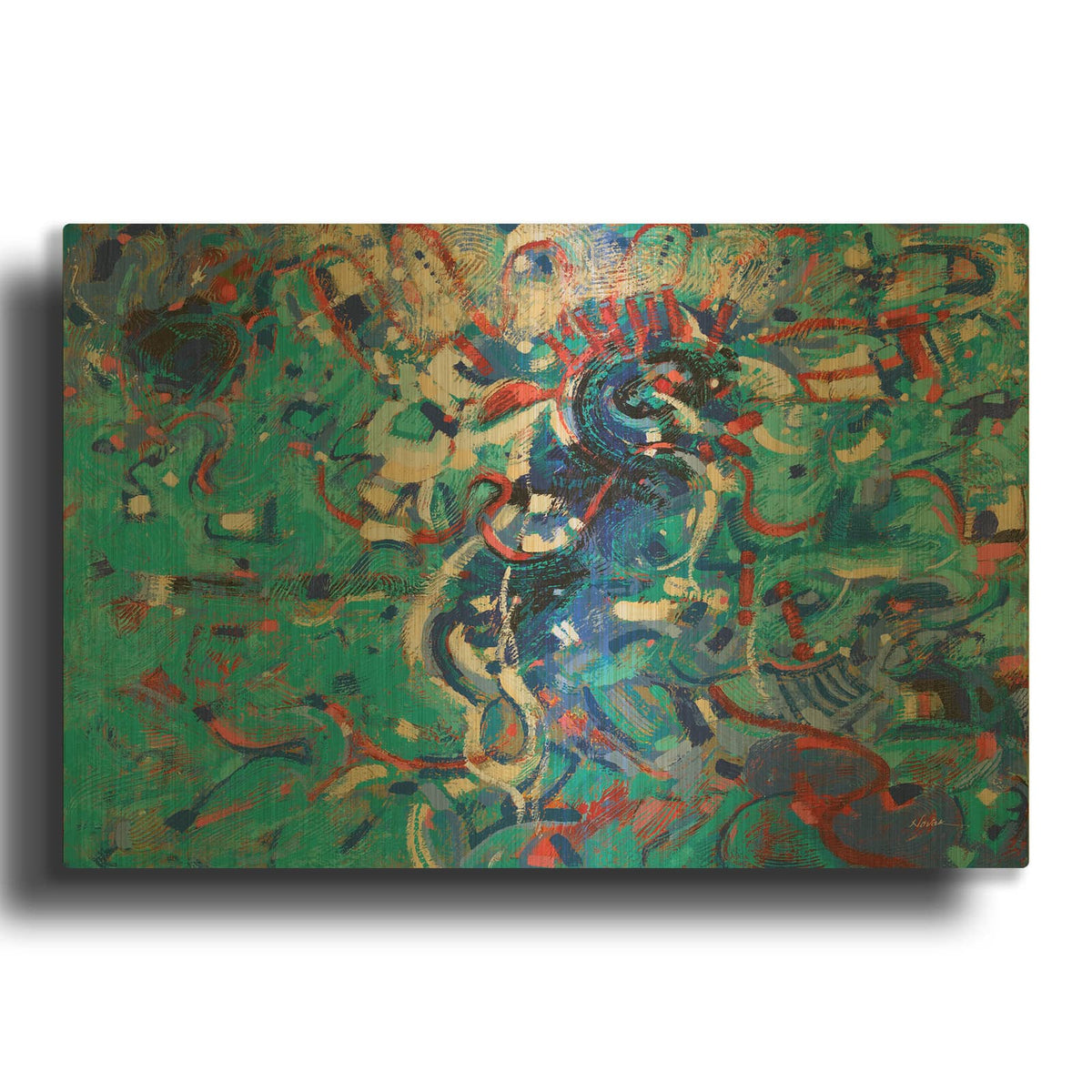 'Native Dance' By Shirley Novak Gold Metal Wall Art