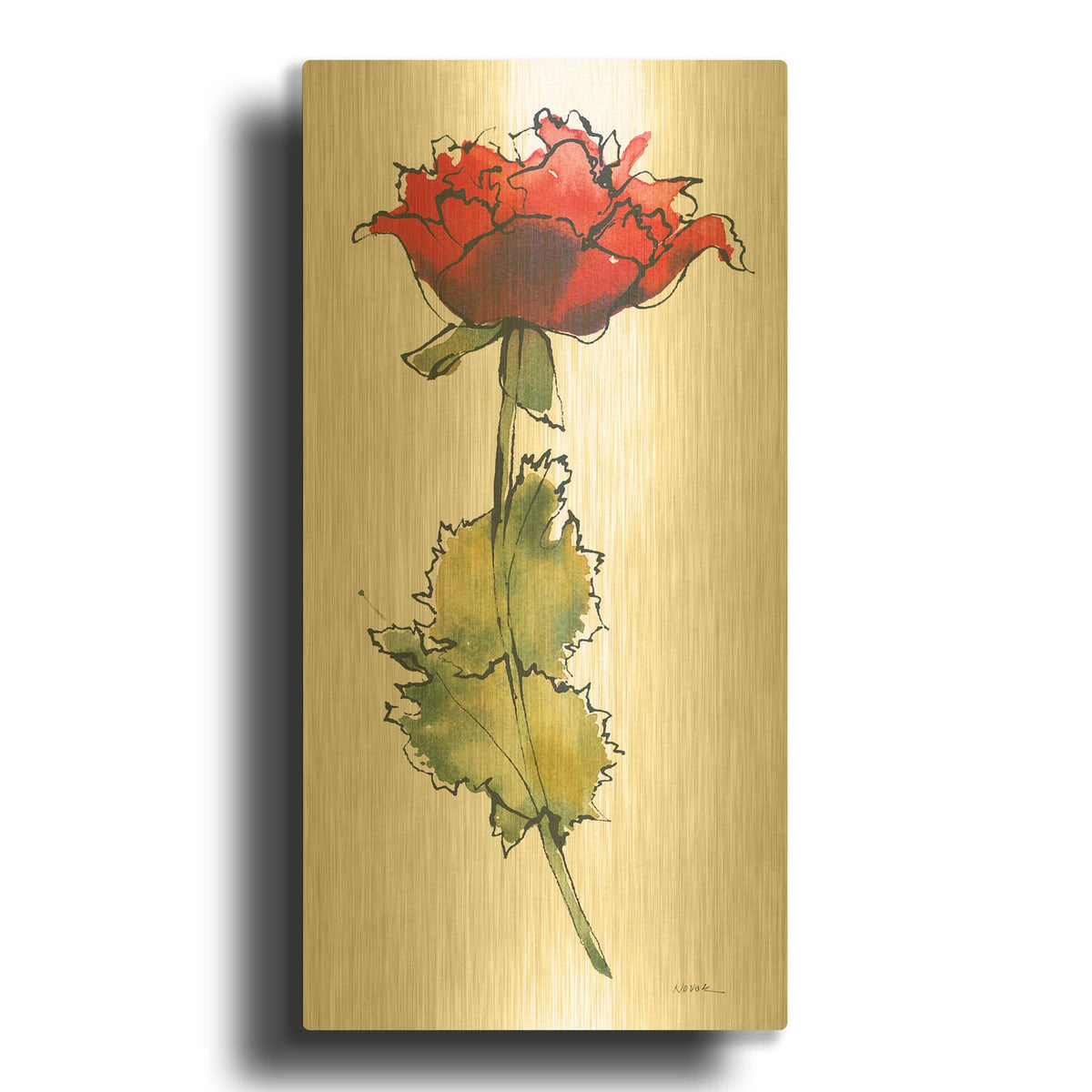 'Somn Bits 2' By Shirley Novak Gold Metal Wall Art