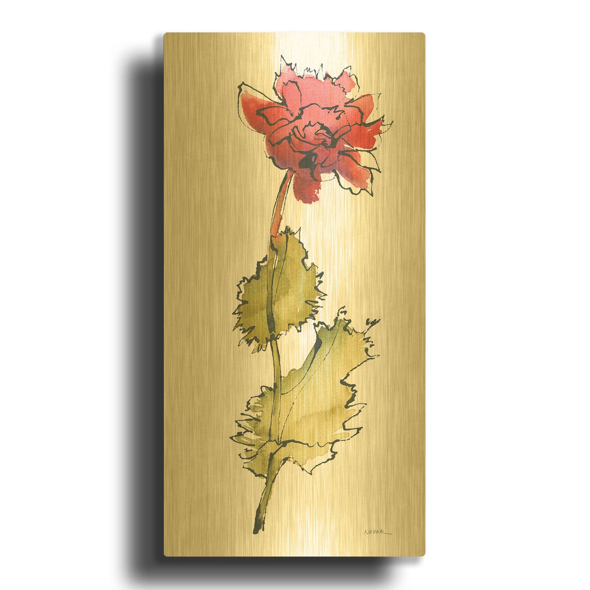 'Somn Bits 1' By Shirley Novak Gold Metal Wall Art