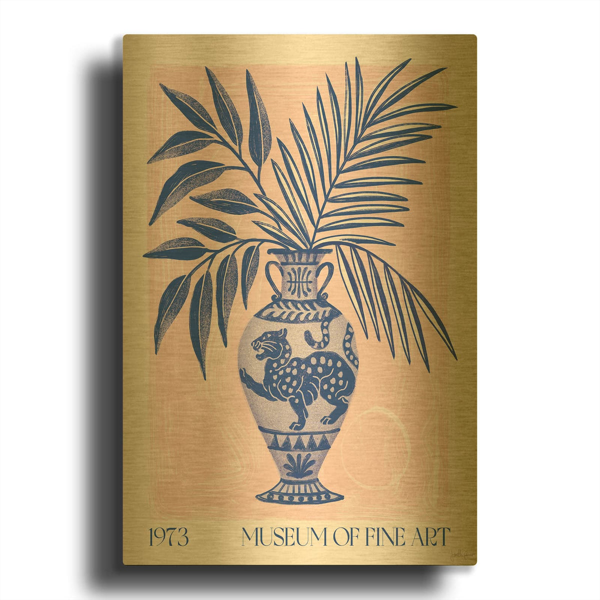 'Fine Art Vase 2' By Janelle Penner Gold Metal Wall Art