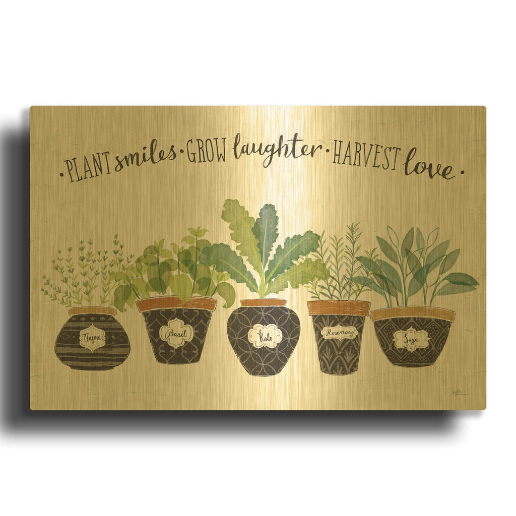 'Fine Herbs 1' By Janelle Penner Gold Metal Wall Art